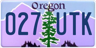 OR license plate 027UTK