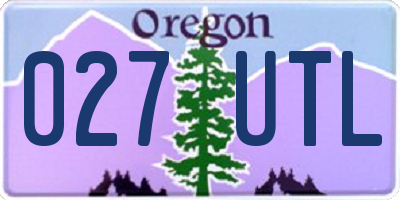 OR license plate 027UTL