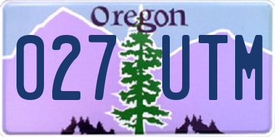 OR license plate 027UTM