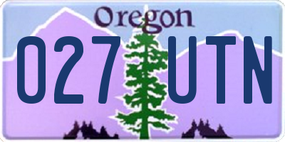 OR license plate 027UTN