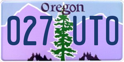OR license plate 027UTO
