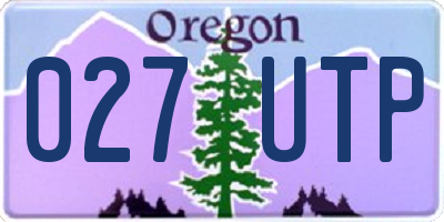 OR license plate 027UTP