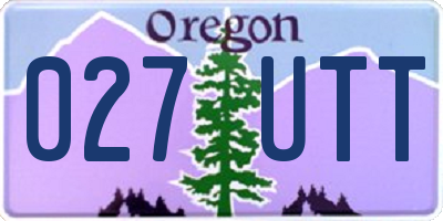 OR license plate 027UTT