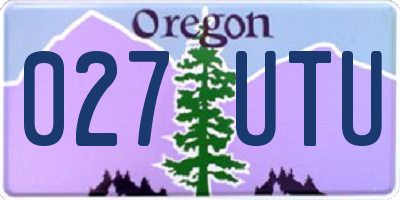 OR license plate 027UTU