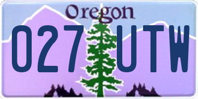 OR license plate 027UTW