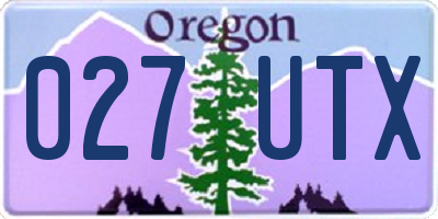 OR license plate 027UTX