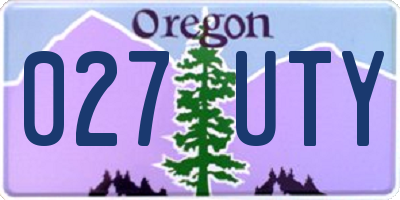 OR license plate 027UTY