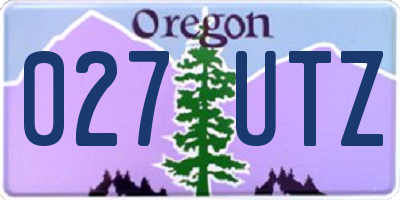 OR license plate 027UTZ