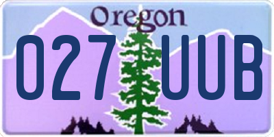 OR license plate 027UUB