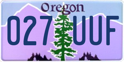 OR license plate 027UUF