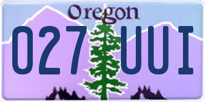 OR license plate 027UUI