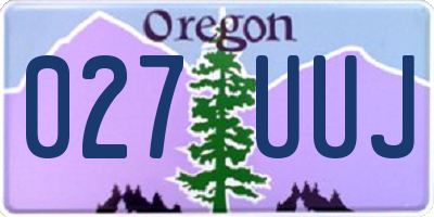 OR license plate 027UUJ