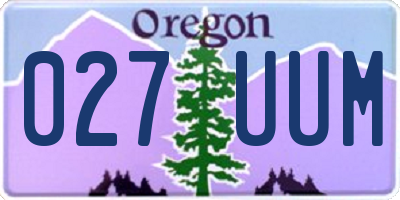 OR license plate 027UUM