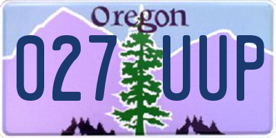 OR license plate 027UUP