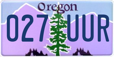 OR license plate 027UUR