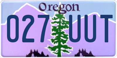 OR license plate 027UUT