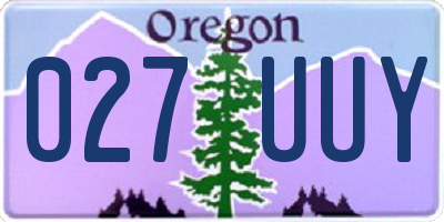 OR license plate 027UUY