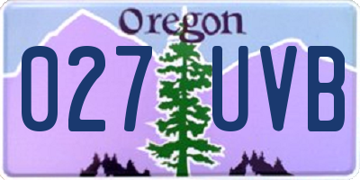 OR license plate 027UVB