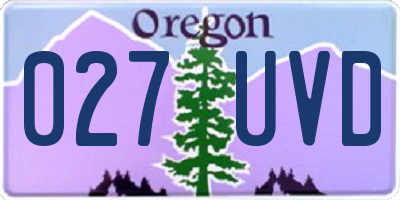 OR license plate 027UVD