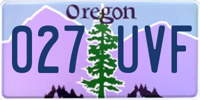 OR license plate 027UVF