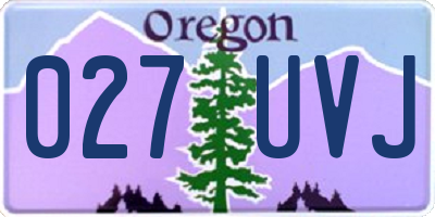 OR license plate 027UVJ