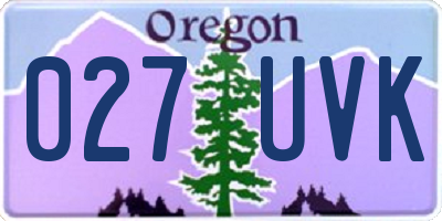 OR license plate 027UVK