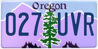 OR license plate 027UVR