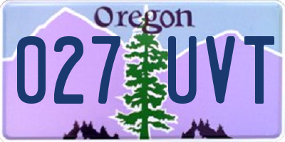OR license plate 027UVT