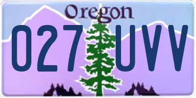 OR license plate 027UVV
