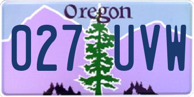 OR license plate 027UVW