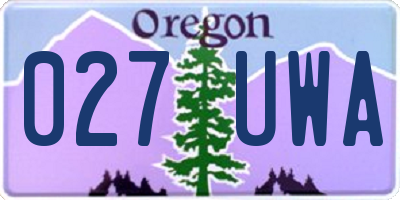 OR license plate 027UWA