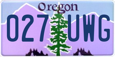 OR license plate 027UWG