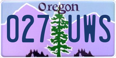 OR license plate 027UWS