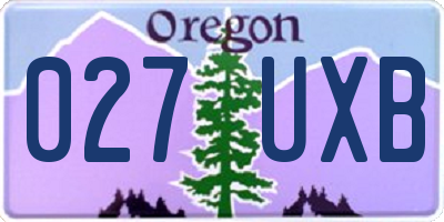 OR license plate 027UXB