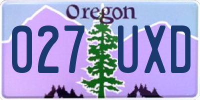 OR license plate 027UXD