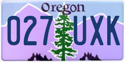 OR license plate 027UXK