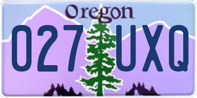 OR license plate 027UXQ