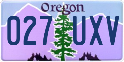 OR license plate 027UXV