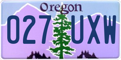 OR license plate 027UXW