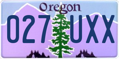 OR license plate 027UXX