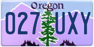 OR license plate 027UXY