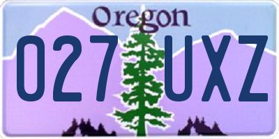 OR license plate 027UXZ