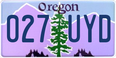 OR license plate 027UYD