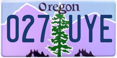 OR license plate 027UYE