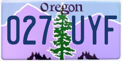 OR license plate 027UYF