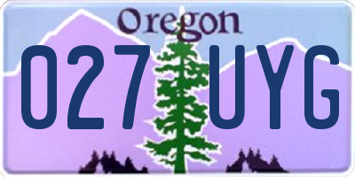 OR license plate 027UYG