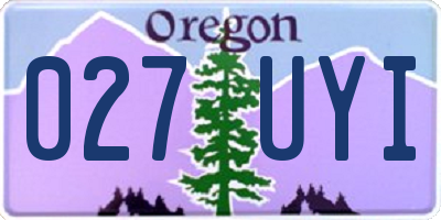OR license plate 027UYI