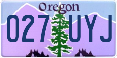 OR license plate 027UYJ