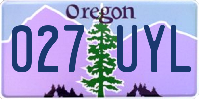 OR license plate 027UYL