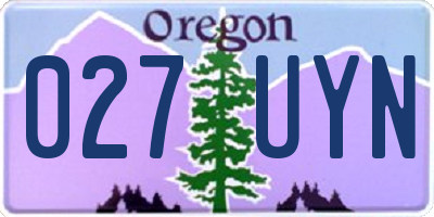 OR license plate 027UYN